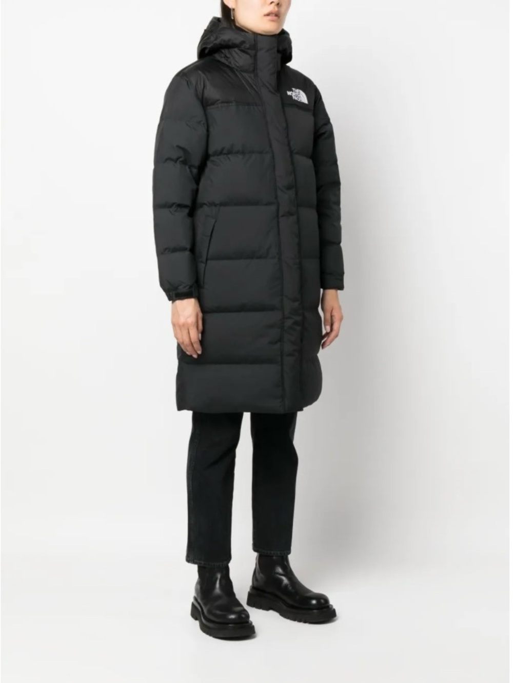 NWT North Face Women's Nuptse Long Puffer Coat - Picture 3 of 8